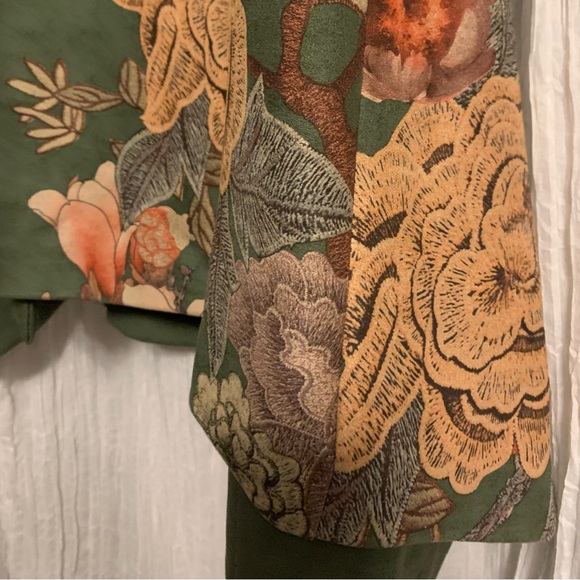 Anis.A Floral blooming soft asymmetrical button coat wearable art M - Picture 8 of 17